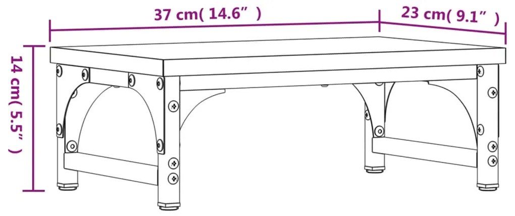 Suporte de monitor 37x23x14cm derivados madeira cinzento sonoma