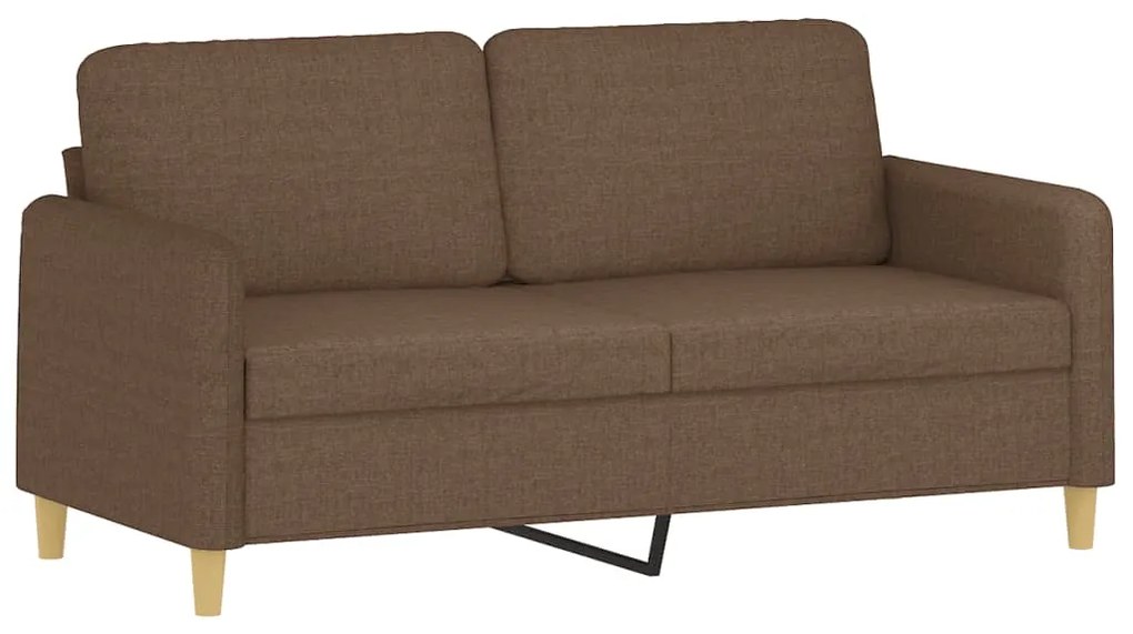 2 pcs conjunto de sofás com almofadas tecido castanho