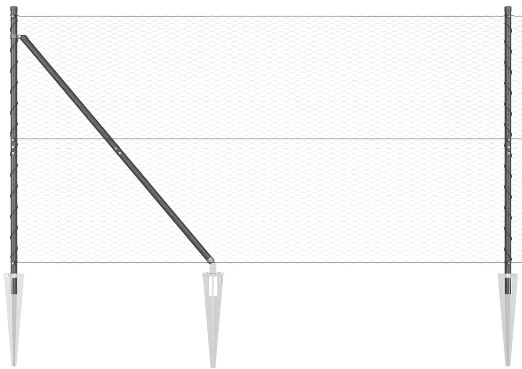 Cerca Hexagonal vidaXL Cinza 1,4x25 m Aço