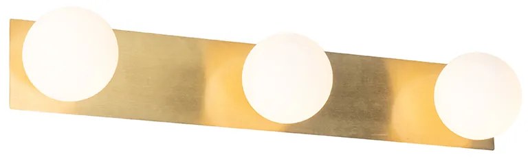 Candeeiro de parede moderno dourado 48 cm IP44 3 luzes - Cederic Moderno