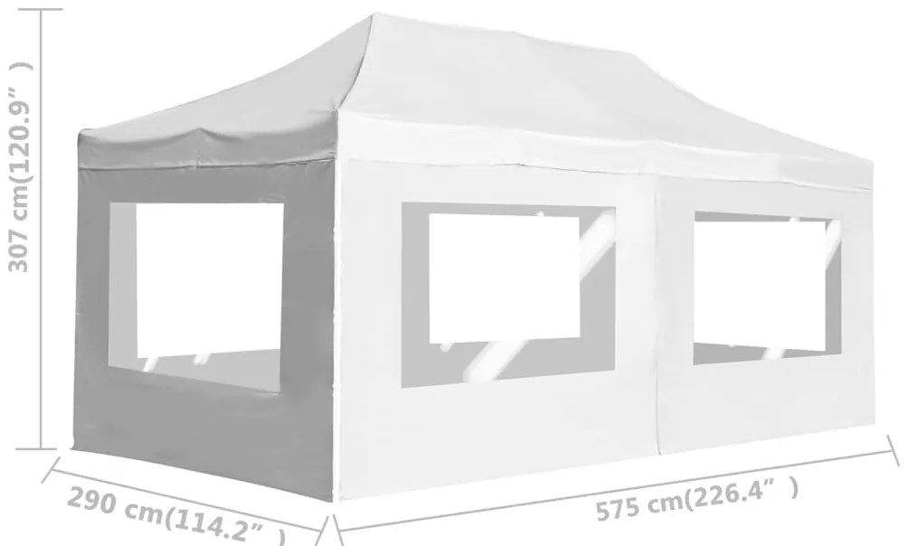 Tenda dobrável profissional com paredes alumínio 6x3 m branco