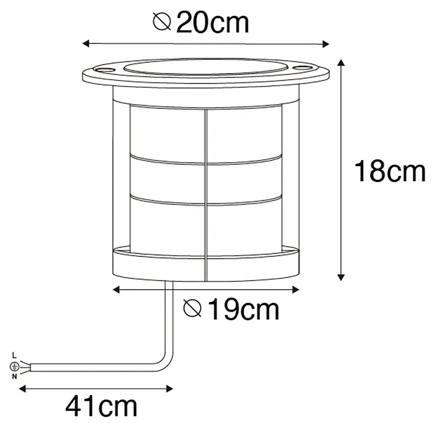 Set van 6 dimbare buiten grondspots zwart IP65 incl LED - Delux Honey Moderno