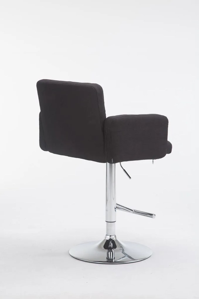 Banco de bar Los Angeles em tecido 60 x 93-113 x 56 cm Preto