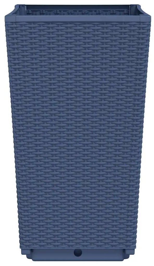 Vasos/floreiras 2 pcs 32,5x32,5x57 cm PP cinzento azul