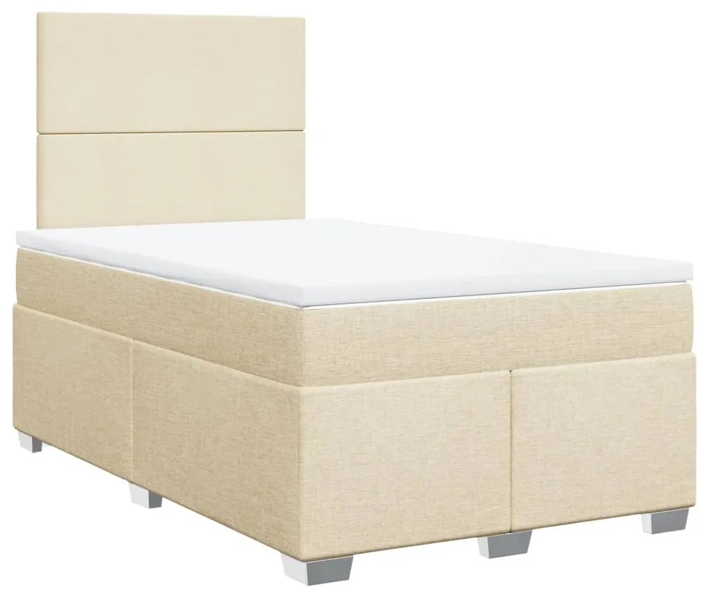Cama boxspring com colchão 120x190 cm tecido cor creme