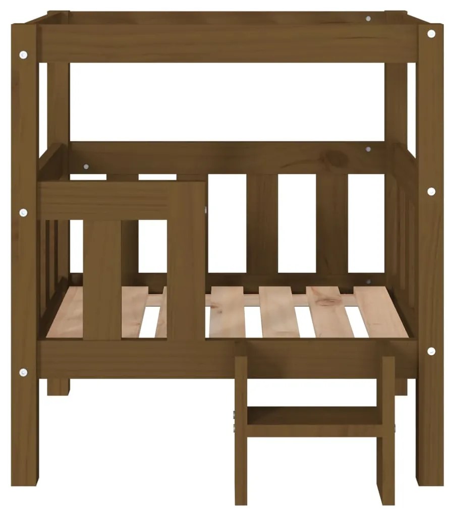 Cama para cães 65,5x43x70 cm pinho maciço castanho mel