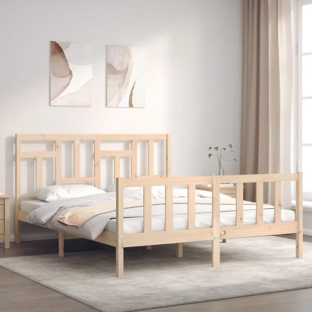 Cama sem colchão 160x200 cm madeira de pinho maciça