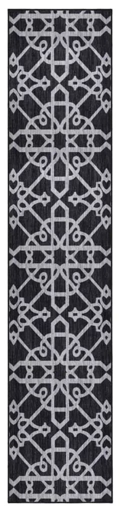 vidaXL Tapete/passadeira 80x400 cm preto
