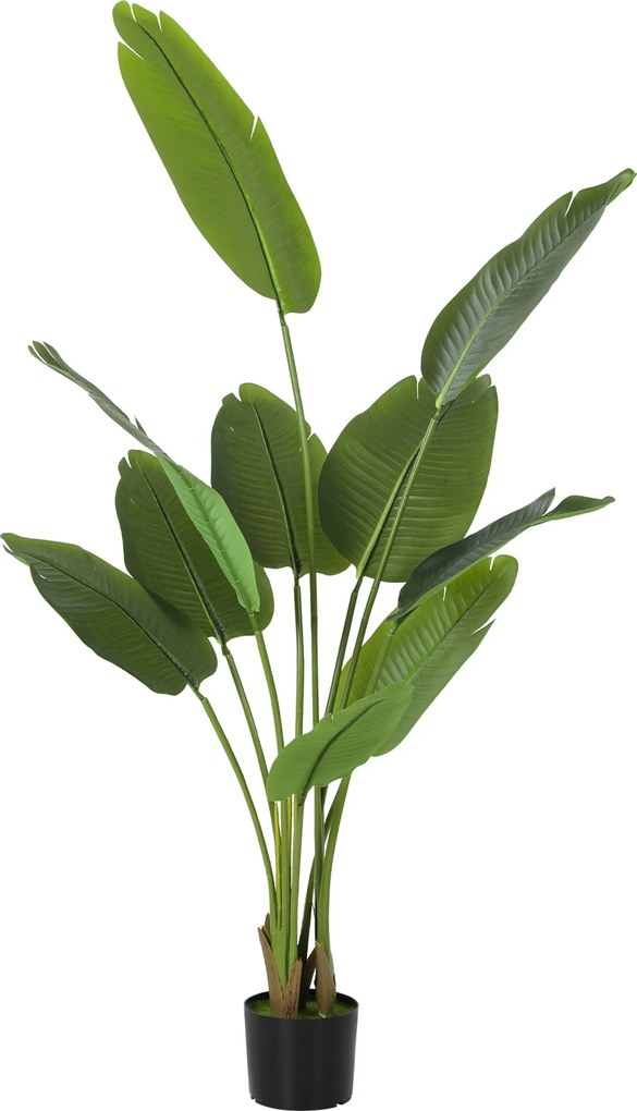 Planta artificial de interior com 160 cm, árvore artificial com vaso de plástico e substrato com efeito flocado, verde