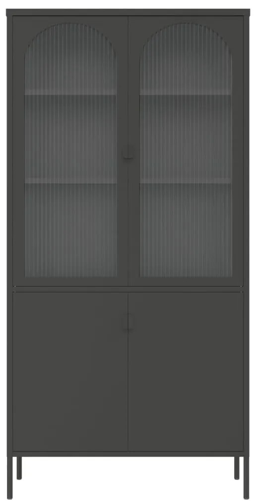 Móvel alto 90x40x180 cm vidro e aço preto