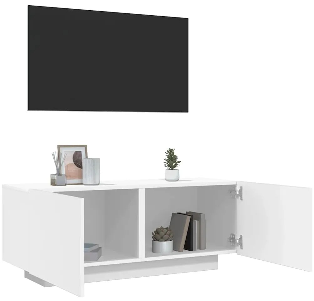 Móvel p/ TV 100x35x40cm madeira processada branco