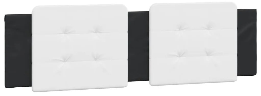 Estrutura de cama c/ cabeceira couro artificial preto e branco