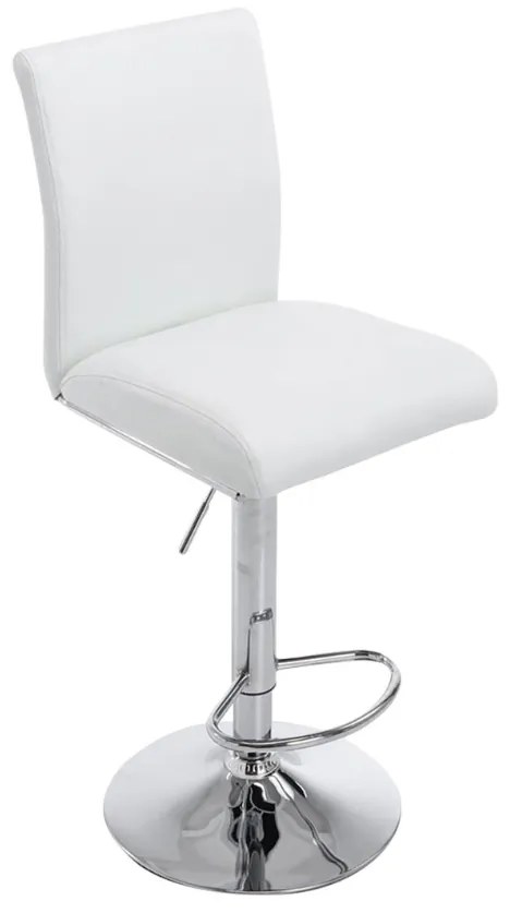 Banco de bar Köln em couro sintético 38,5 x 95-115 x 47 cm Branco