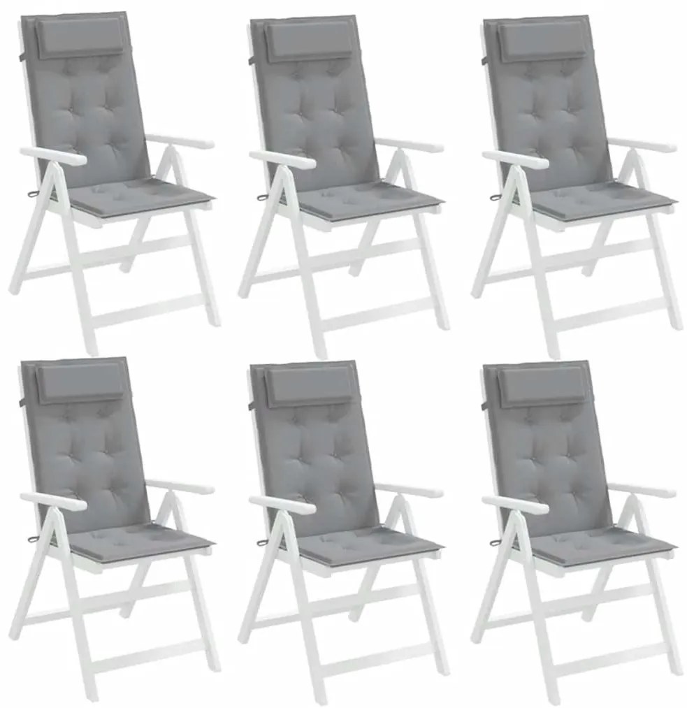 Almofadões p/ cadeira encosto alto 6 pcs tecido oxford cinzento