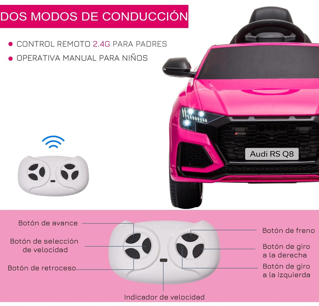 HOMCOM Carro Elétrico Infantil acima de 3 anos Licença Audi RS Q8 com