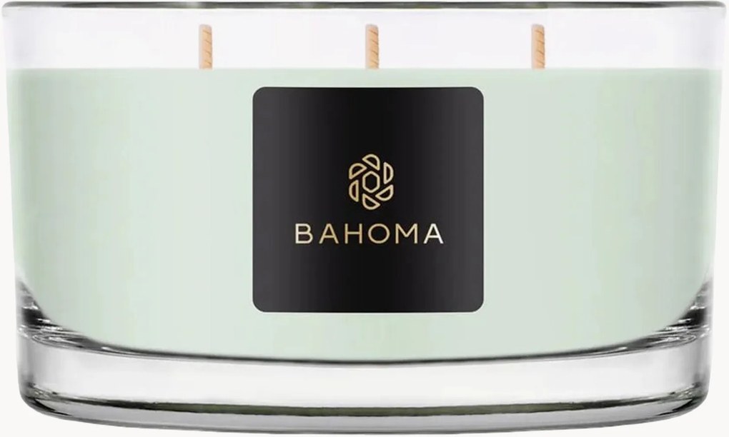 Vela perfumada com três pavios Bahoma (prímula, madeira de âmbar)