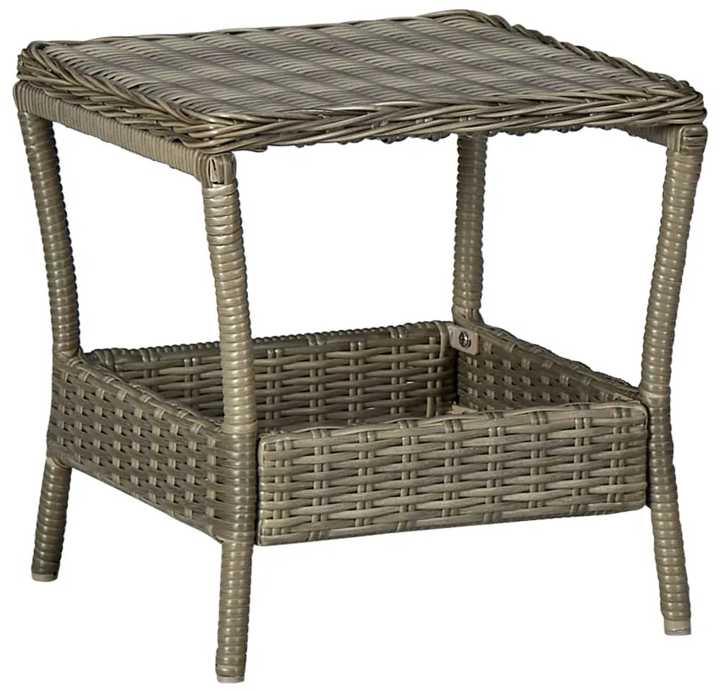 313308 vidaXL Mesa de jardim em vime PE 45x45x46,5 cm castanho