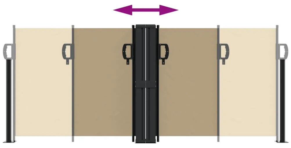 Toldo lateral retrátil 100x600 cm bege