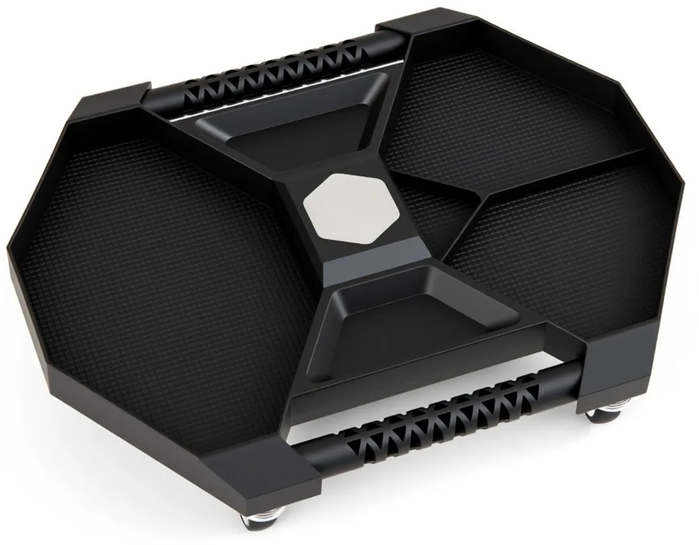 Carrinho de ferramentas oficina 52,5 x 42 x 10,5 cm com bandeja e 4 rodas giratórias Capacidade de peso de 135 kg Preto