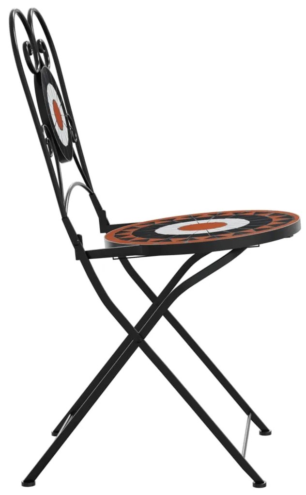 Cadeiras de bistrô dobráveis 2 pcs cerâmica terracotta e branco