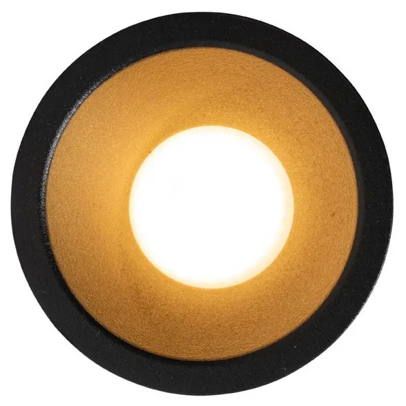 Set van 6 moderne inbouwspots zwart met goud GU10 35mm IP44 - Dept Moderno