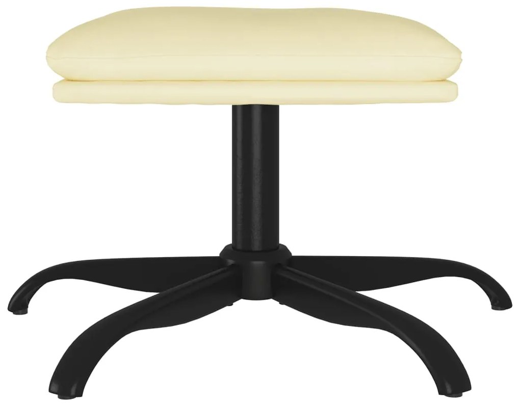 Apoio de pés 60x60x36 cm couro artificial cor creme