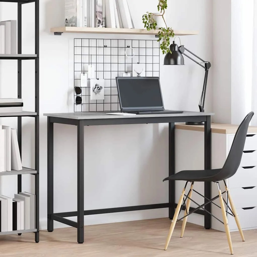 vidaXL mesa Cinza Sonoma 80 x 50 x 76,5 cm Madeira de Engenharia e Aço