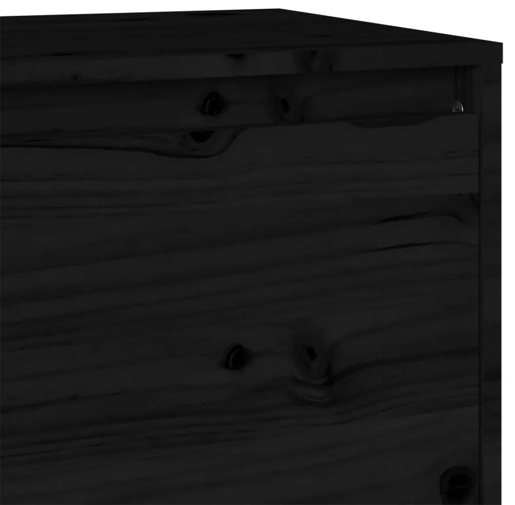 Móvel de TV 140x35x40 cm madeira de pinho maciça preto