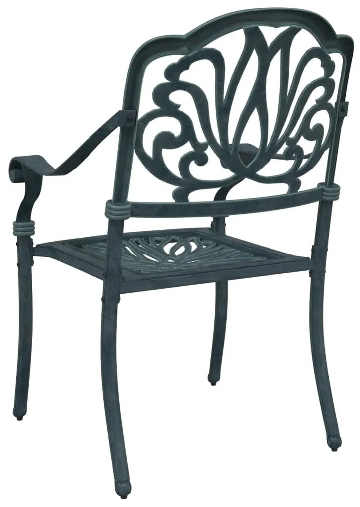 Cadeiras de jardim 2 pcs alumínio fundido verde
