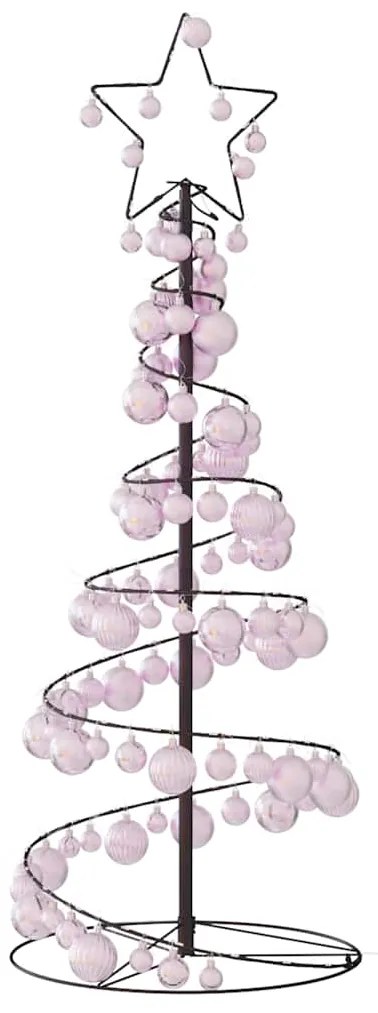 Árvore de Natal LED com Baubles 80 LEDs Branco Quente 120 cm