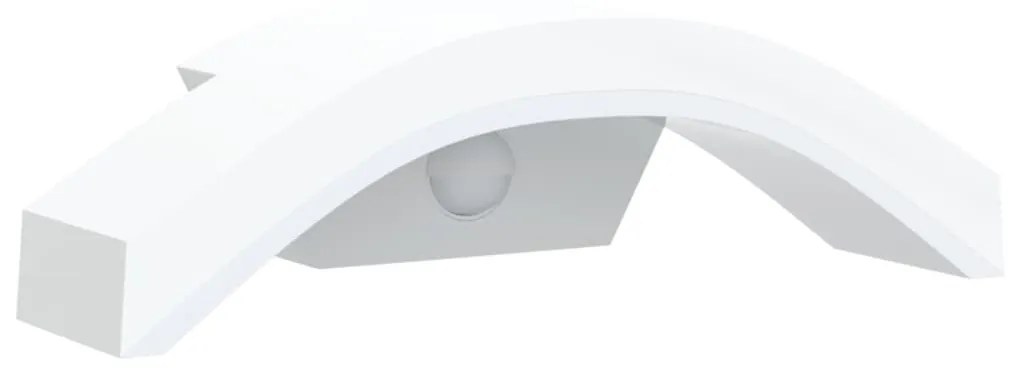 Candeeiros parede LED exterior c/ sensor 2 pcs alumínio branco