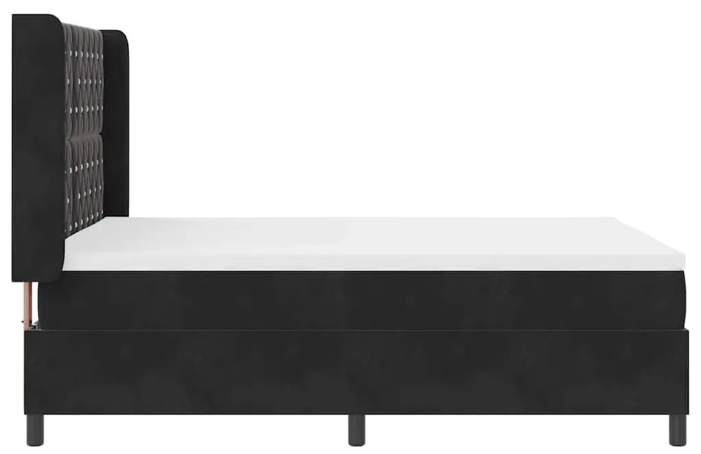 Cama Box com Colchão e LED preta 140x200 cm Veludo