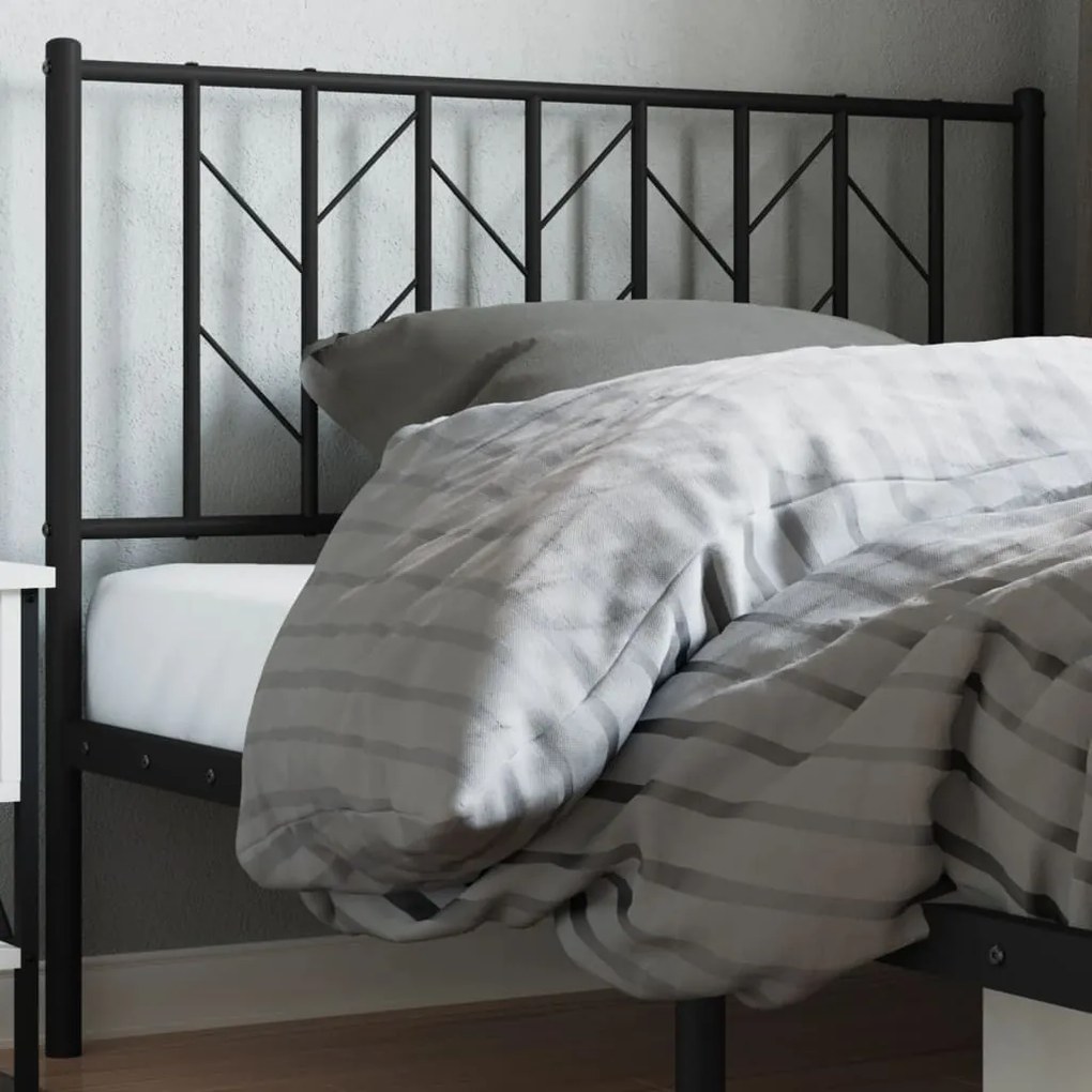 vidaXL Cabeceira de cama 107 cm metal preto