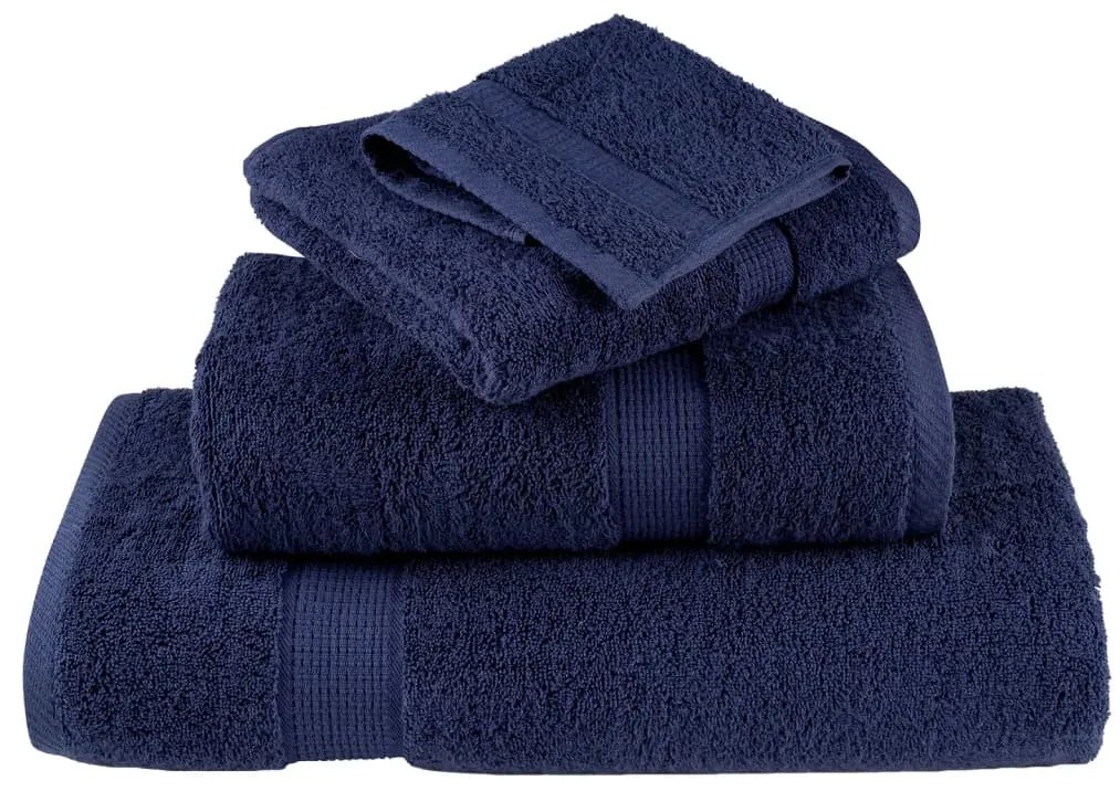 Toalhas banho premium SOLUND 4pcs 100x150cm 600gsm azulmarinho