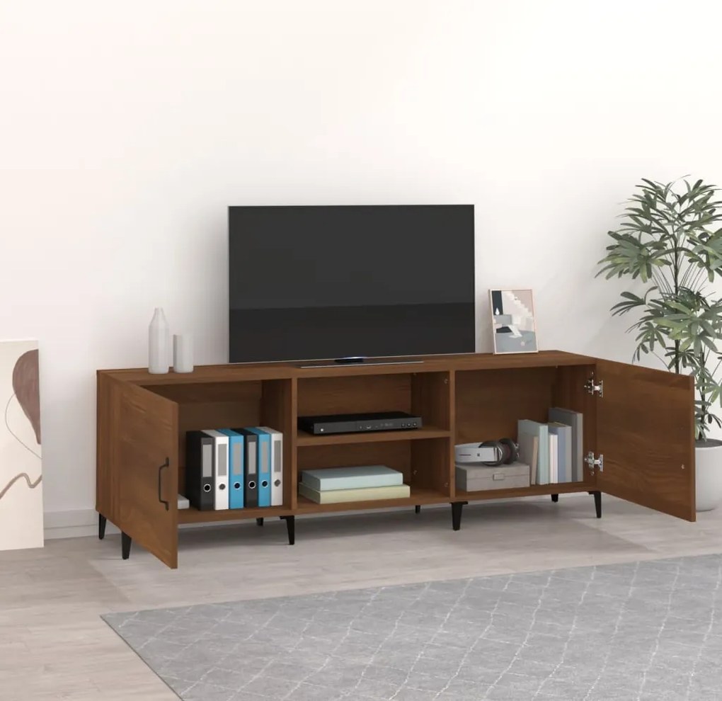 Móvel de TV 150x30x50 cm derivados de madeira carvalho castanho