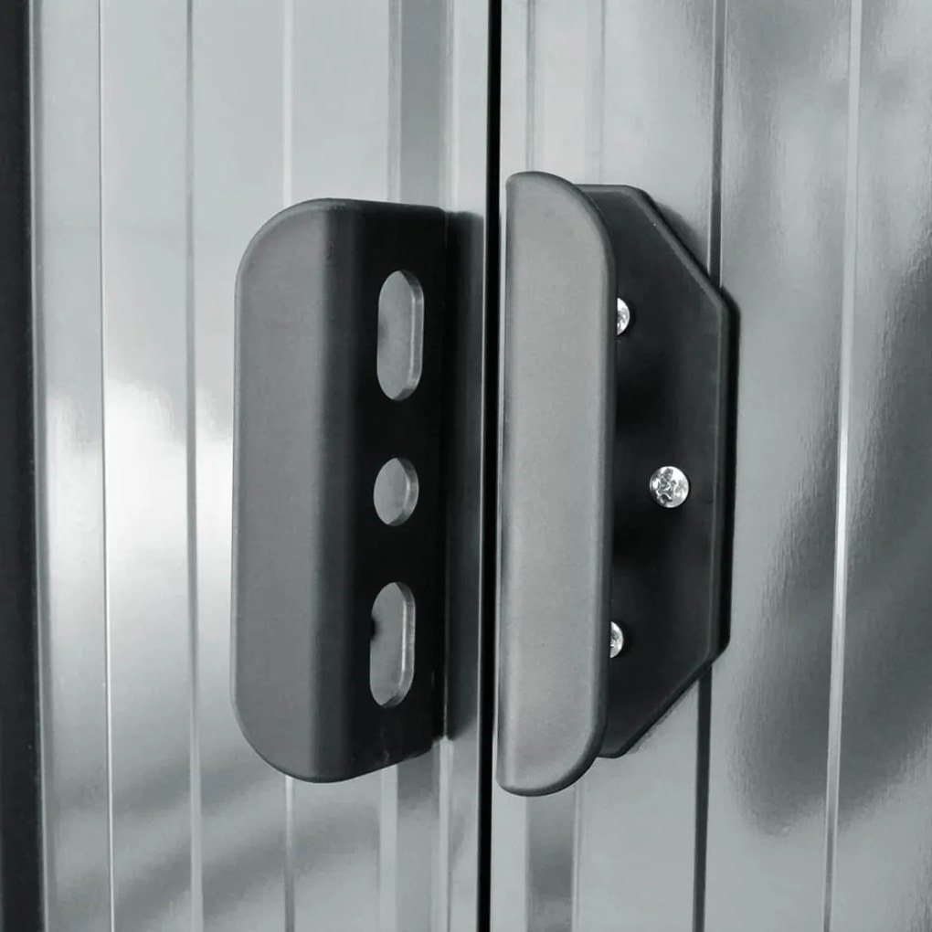Abrigo de jardim metal cinzento 204x132x186 cm