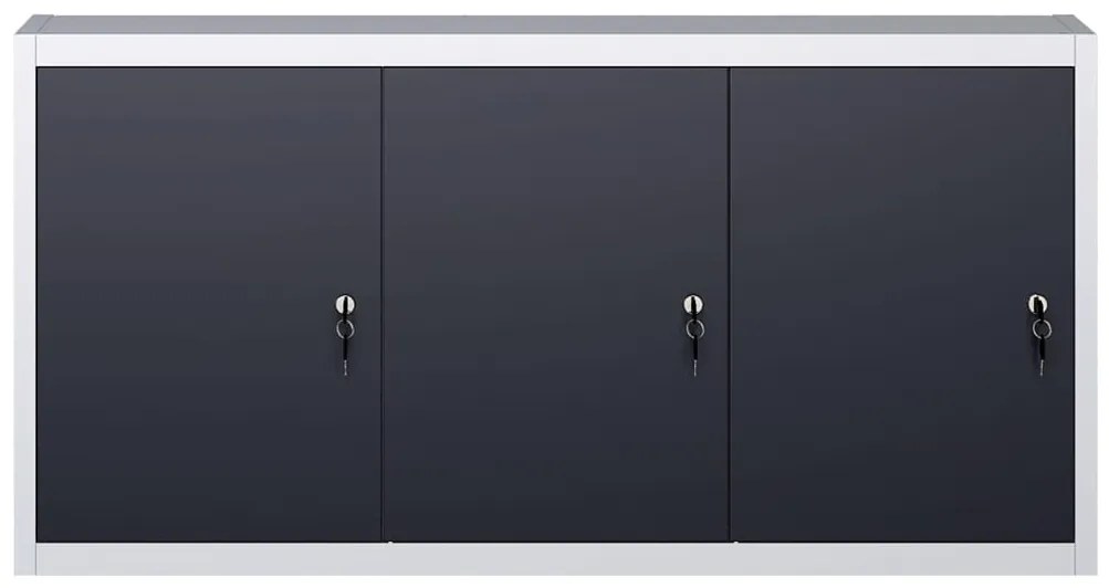 Armário ferramentas parede industrial metal cinzento e preto