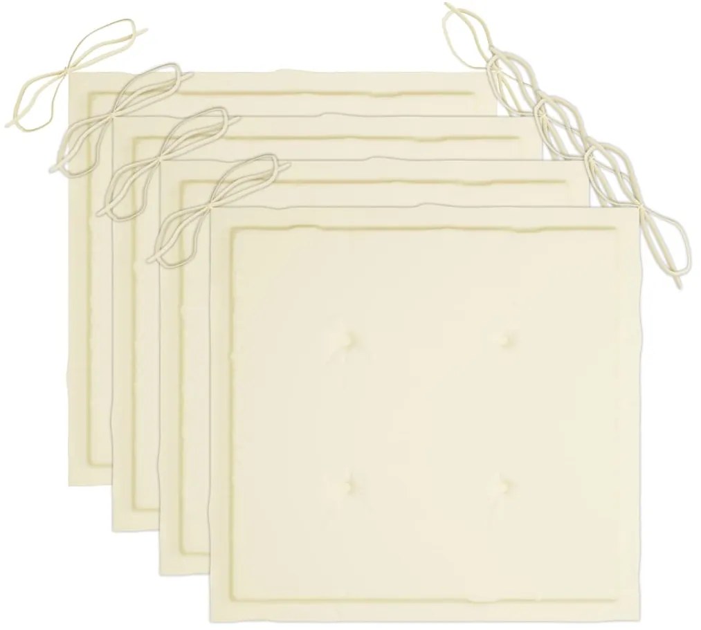 Cadeiras de jantar p/ jardim 3 pcs c/ almofadões acácia maciça