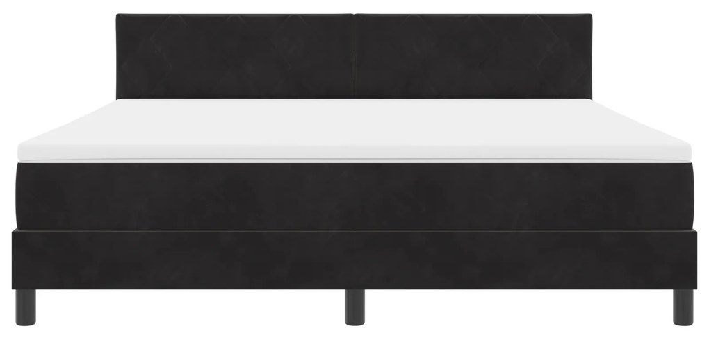 Cama Box com Colchão vidaXL Preto Super King Veludo