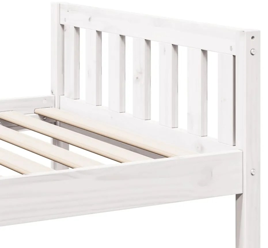 Cama de criança sem colchão 90x200 cm pinho maciço branco