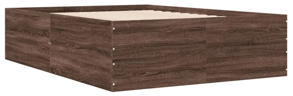 Estrutura de cama 120x190cm derivados madeira carvalho castanho