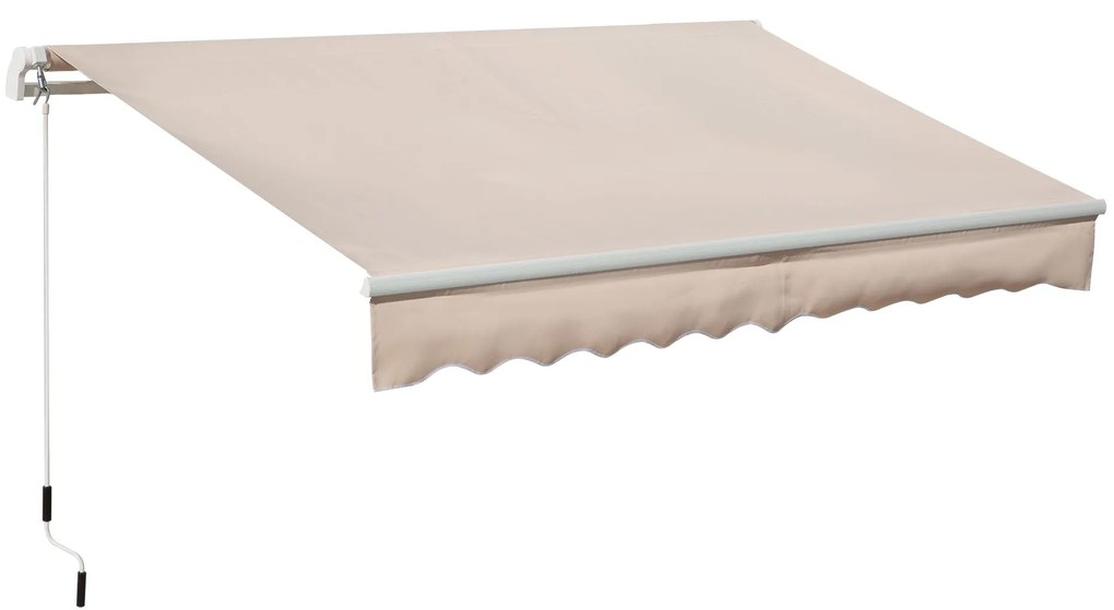Toldo Manual Retrátil 295x200 cm Toldo para Varanda com Manivela de Me