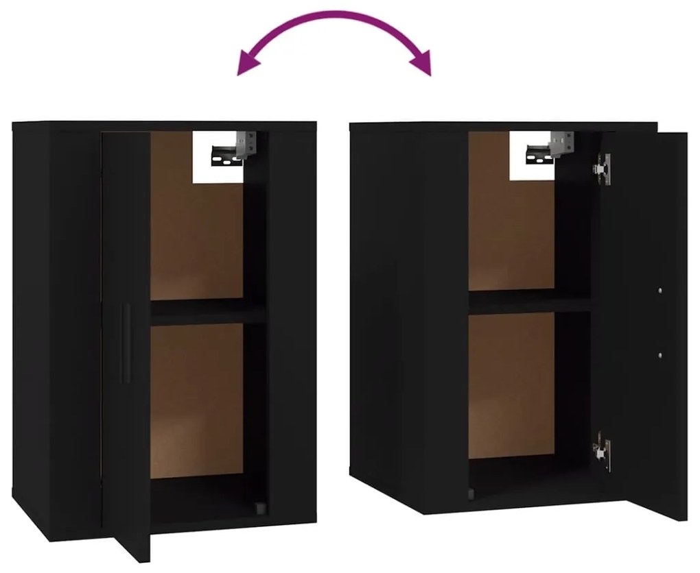 Móveis de TV de parede 2 pcs 40x34,5x60 cm preto