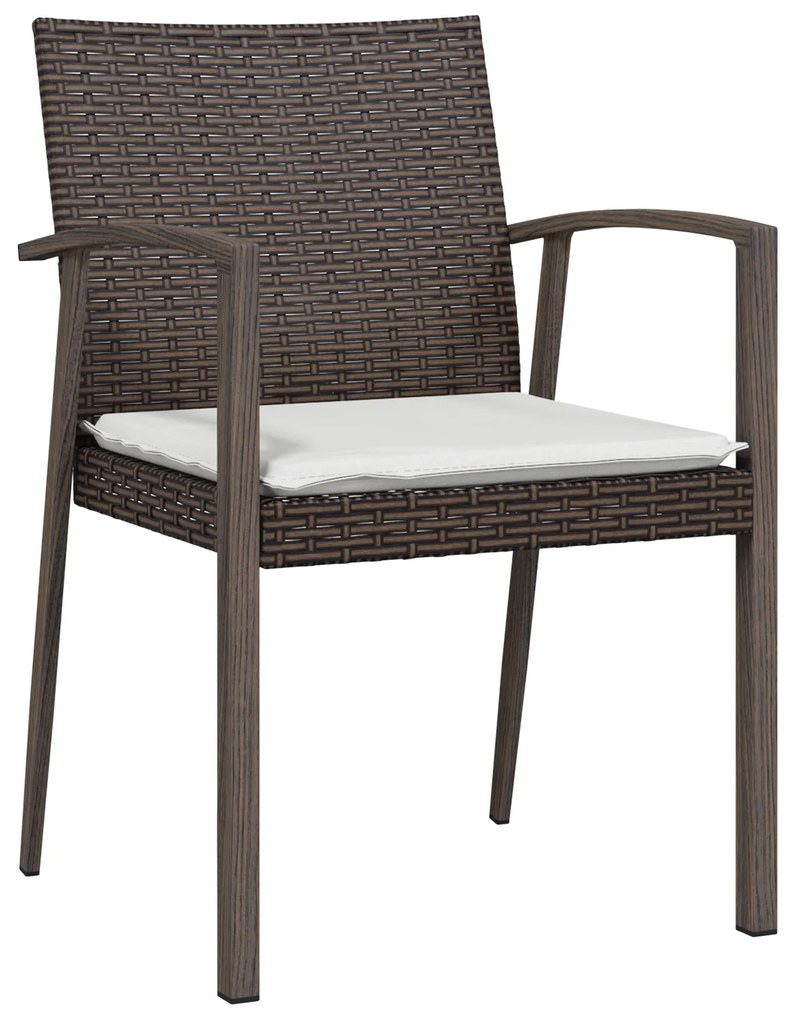 Conjunto de Jantar de Jardim em 5 Peças com Almofadas em Rattan Sintét