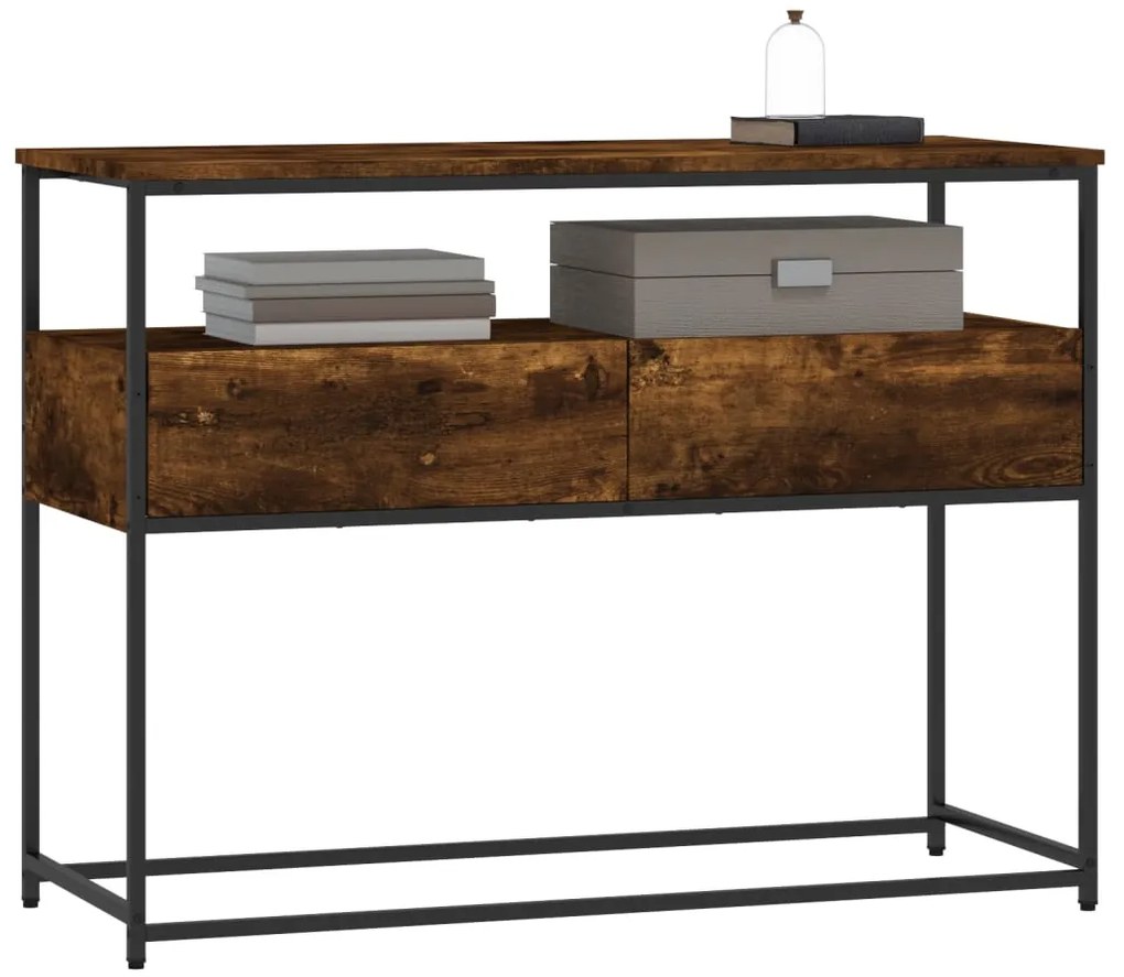 Mesa consola 100x40x75 cm derivados de madeira carvalho fumado