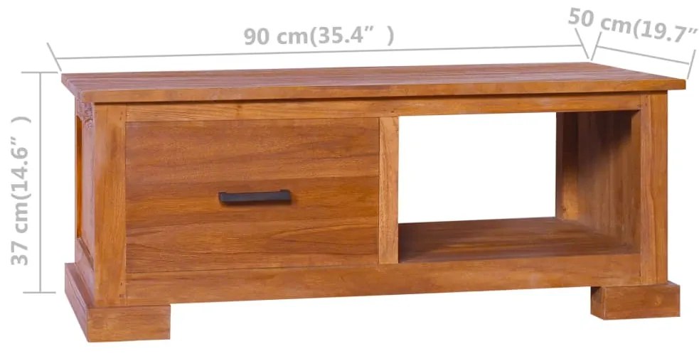 Móvel de TV 90x50x37 cm madeira de teca maciça