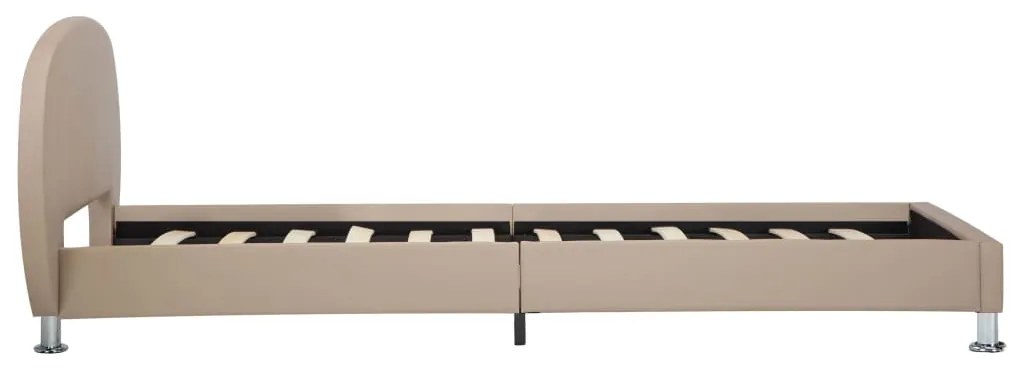 Estrutura de cama 100x200cm couro artificial cappuccino