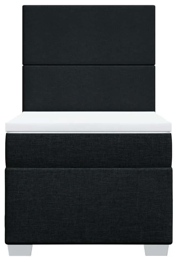 Cama com molas/colchão 90x200 cm tecido preto