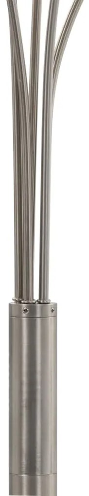 Candeeiro de pé alto 200 cm 5 x E14 prateado