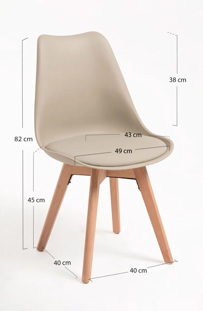 Pack 4 Cadeiras Synk Basic - Greige